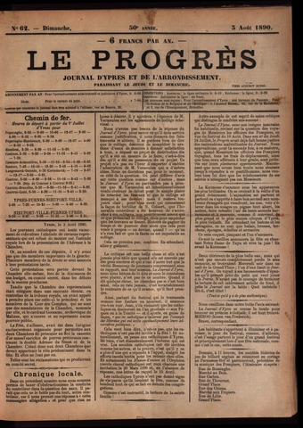 Le Progrès (1841-1914) 1890-08-03
