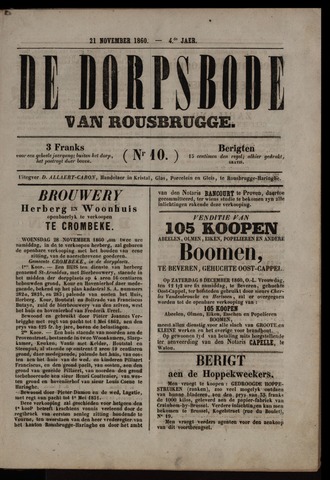 De Dorpsbode van Rousbrugge (1856-1857 en 1860-1862) 1860-11-21