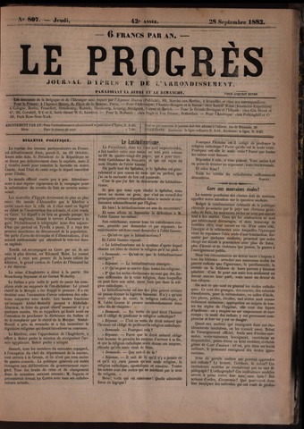 Le Progrès (1841-1914) 1882-09-28