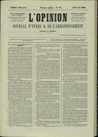 L’Opinion (1863-1873) 1868-04-26