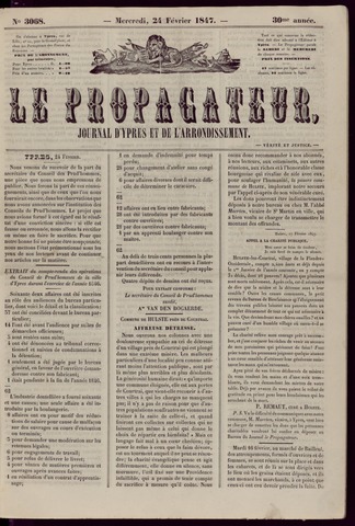 Le Propagateur (1818-1871) 1847-02-24