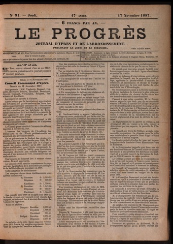 Le Progrès (1841-1914) 1887-11-17
