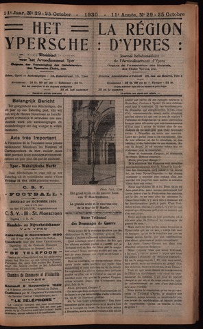 Het Ypersch nieuws (1929-1971) 1930-10-25