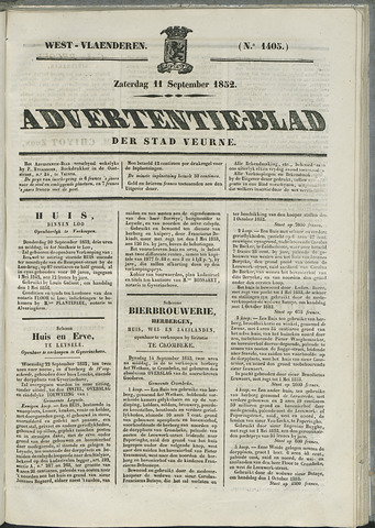 Het Advertentieblad (1825-1914) 1852-09-11