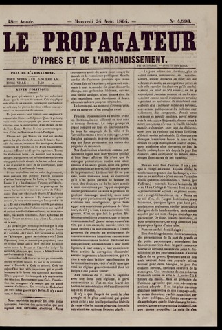 Le Propagateur (1818-1871) 1864-08-24