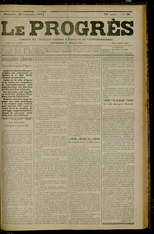 Le Progrès (1841-1914) 1912-09-22