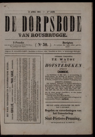 De Dorpsbode van Rousbrugge (1856-1857 en 1860-1862) 1861-04-11
