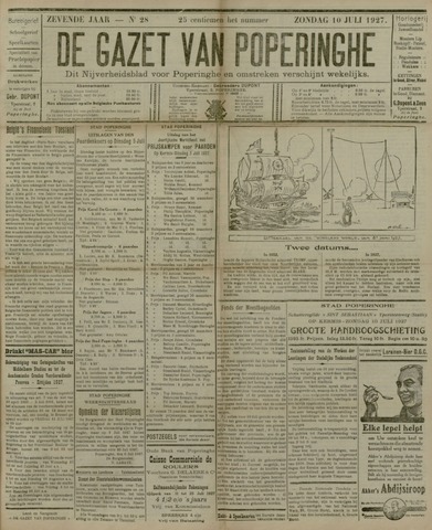 De Gazet van Poperinghe  (1921-1940) 1927-07-10