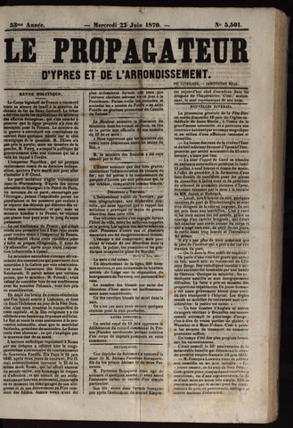 Le Propagateur (1818-1871) 1870-06-22