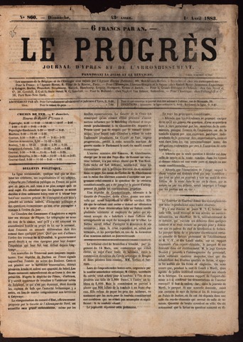 Le Progrès (1841-1914) 1883-04-01
