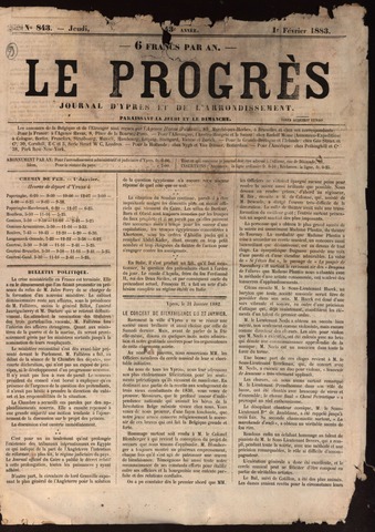 Le Progrès (1841-1914) 1883-02-01