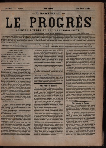 Le Progrès (1841-1914) 1881-06-16