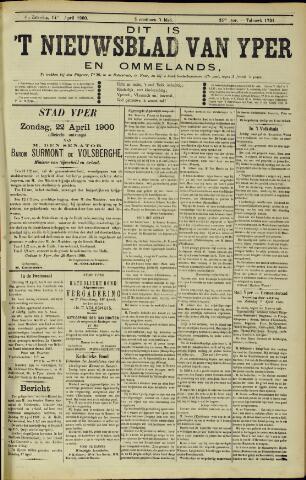 Nieuwsblad van Yperen en van het Arrondissement (1872-1912) 1900-04-14