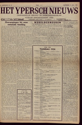 Het Ypersch nieuws (1929-1971) 1956-07-21