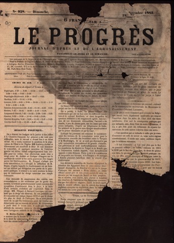 Le Progrès (1841-1914) 1883-11-18