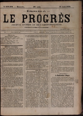 Le Progrès (1841-1914) 1878-08-18