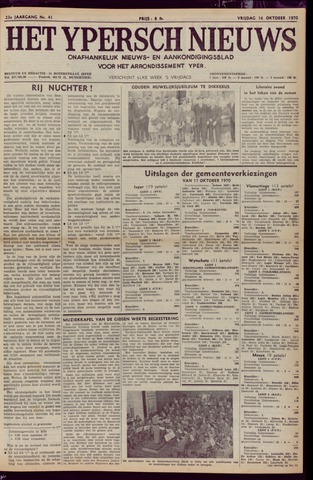 Het Ypersch nieuws (1929-1971) 1970-10-16