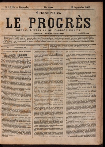 Le Progrès (1841-1914) 1885-09-20
