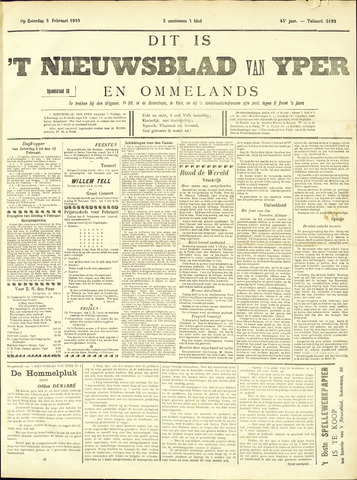Nieuwsblad van Yperen en van het Arrondissement (1872 - 1912) 1910-02-05