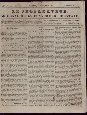 Le Propagateur (1818-1871) 1834-10-11