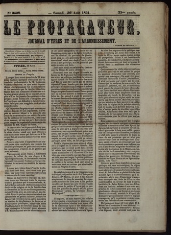 Le Propagateur (1818-1871) 1851-08-30