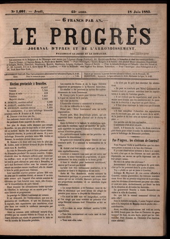 Le Progrès (1841-1914) 1885-06-18