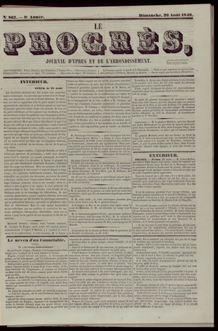 Le Progrès (1841-1914) 1849-08-26
