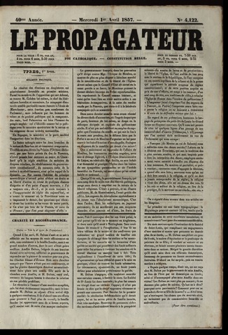 Le Propagateur (1818-1871) 1857-04-01