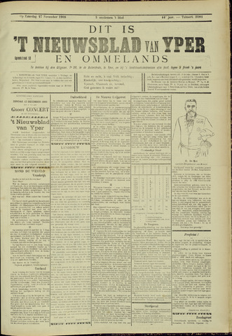 Nieuwsblad van Yperen en van het Arrondissement (1872 - 1912) 1909-11-27