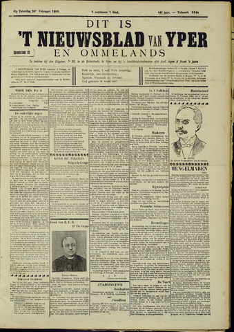 Nieuwsblad van Yperen en van het Arrondissement (1872-1912) 1909-02-20