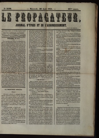 Le Propagateur (1818-1871) 1851-08-20