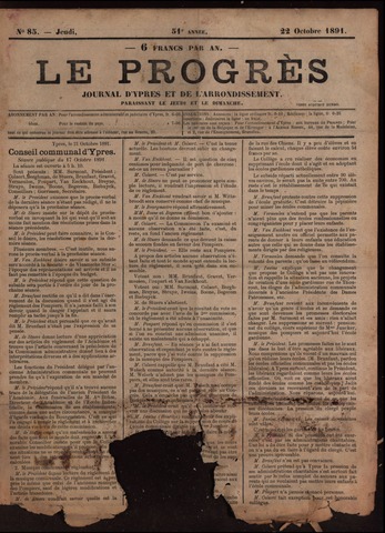 Le Progrès (1841-1914) 1891-10-22