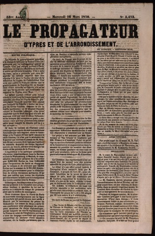 Le Propagateur (1818-1871) 1870-03-16
