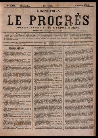 Le Progrès (1841-1914) 1885-07-05