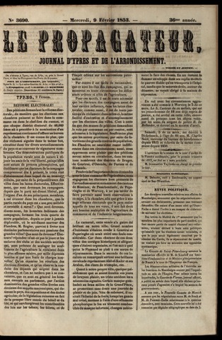 Le Propagateur (1818-1871) 1853-02-09