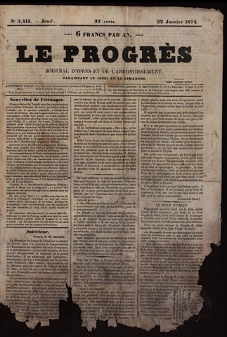 Le Progrès (1841-1914) 1874-01-22