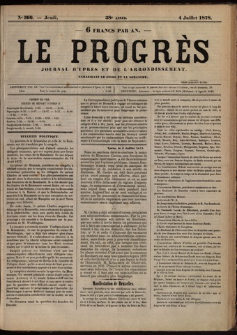 Le Progrès (1841-1914) 1878-07-04