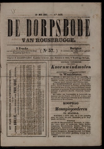 De Dorpsbode van Rousbrugge (1856-1866) 1861-05-29