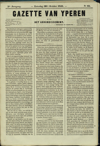 Gazette van Yperen (1857-1862) 1858-10-30