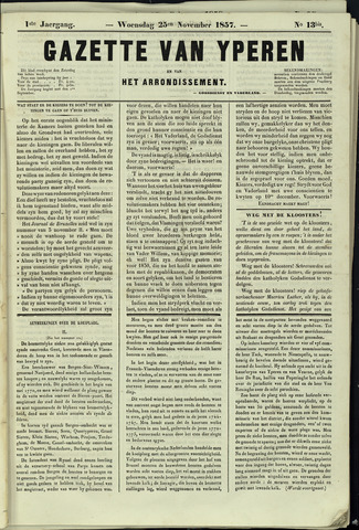Gazette van Yperen (1857-1862) 1857-11-25