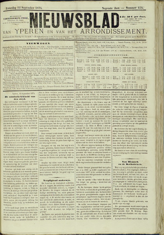 Nieuwsblad van Yperen en van het Arrondissement (1872-1912) 1874-09-12