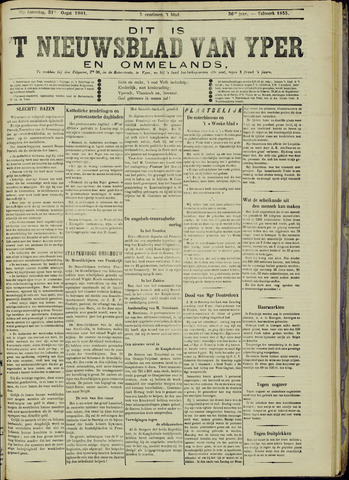 Nieuwsblad van Yperen en van het Arrondissement (1872-1912) 1901-08-31