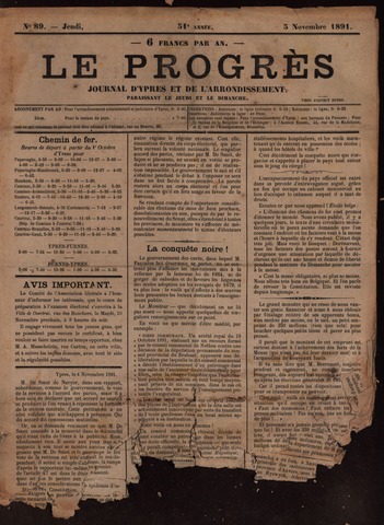 Le Progrès (1841-1914) 1891-11-05