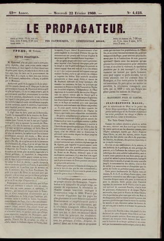 Le Propagateur (1818-1871) 1860-02-22