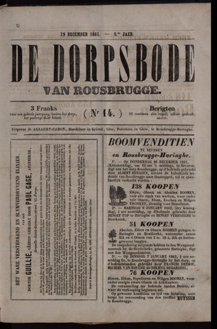 De Dorpsbode van Rousbrugge (1856-1857 en 1860-1862) 1861-12-19