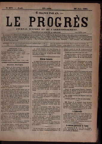 Le Progrès (1841-1914) 1881-06-30
