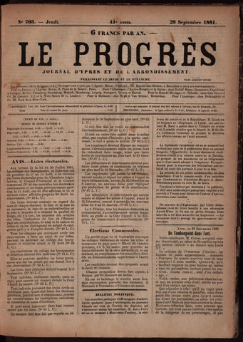 Le Progrès (1841-1914) 1881-09-29