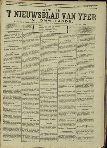 Nieuwsblad van Yperen en van het Arrondissement (1872-1912) 1901-12-21