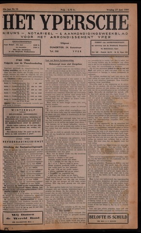 Het Ypersch nieuws (1929-1971) 1941-06-27