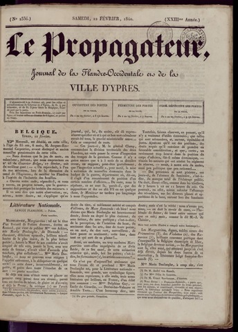 Le Propagateur (1818-1871) 1840-02-22
